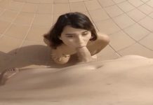 Blowjob, Footjob and Cum in the Pool